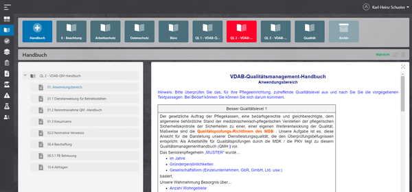 qoom care - VDAB Qualitätsmanagement-Handbuch - BASIS pro Monat